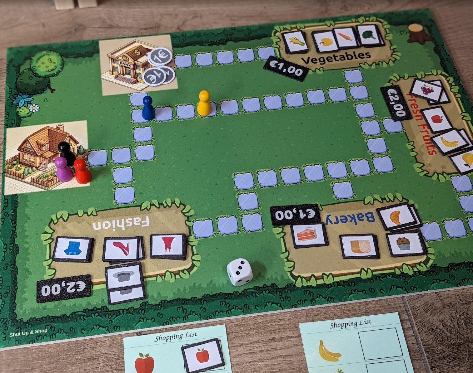 Spelbord en speelstukken van Shut Up N Shop
