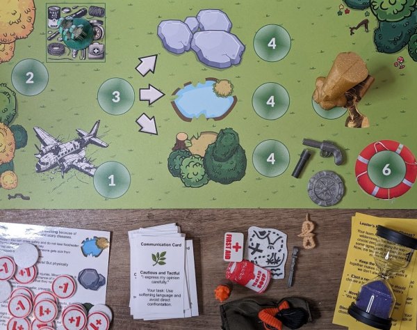 Survival spelboard op tafel